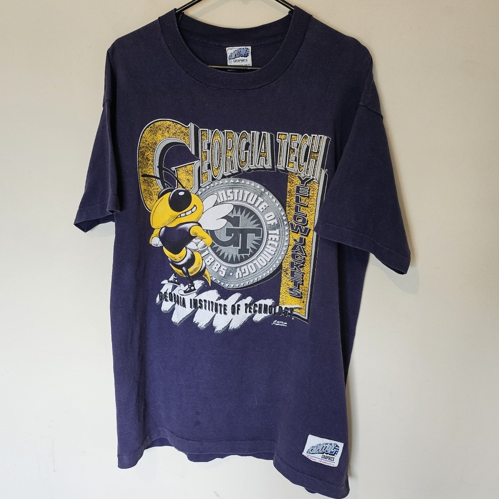 Vintage Capitol Graphics Georgia Tech Yellow Jackets T-Shirt  - Size Medium